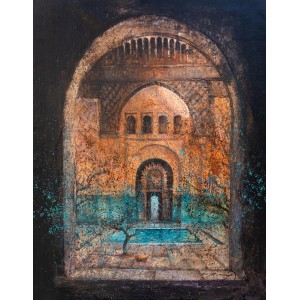 A. Q. Arif, Infinite Arch, 22 x 28 Inchs, Oil on Canvas, Cityscape Painting, AC-AQ-215